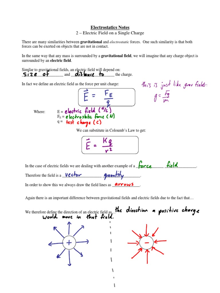 Electric Field Basics and Calculations | PDF