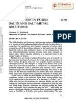 Conduction in Fused Salts and Salt - Metal Solutions