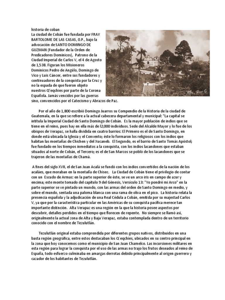 Historia de Cobán, Alta Verapaz | PDF | Viajes y turismo | Historia