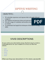 Descriptive Writing: Objective