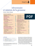 Période Embryonnaire Et Datation de La Grossesse: Chapitre