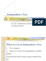 Independent T-Test: CJ 526 Statistical Analysis in Criminal Justice