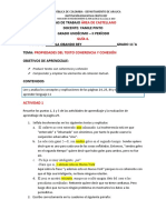 GUÍA #4- PROPIEDADES DEL TEXTO COHERENCIA Y COHESIÓN (ACTIVIDADES)