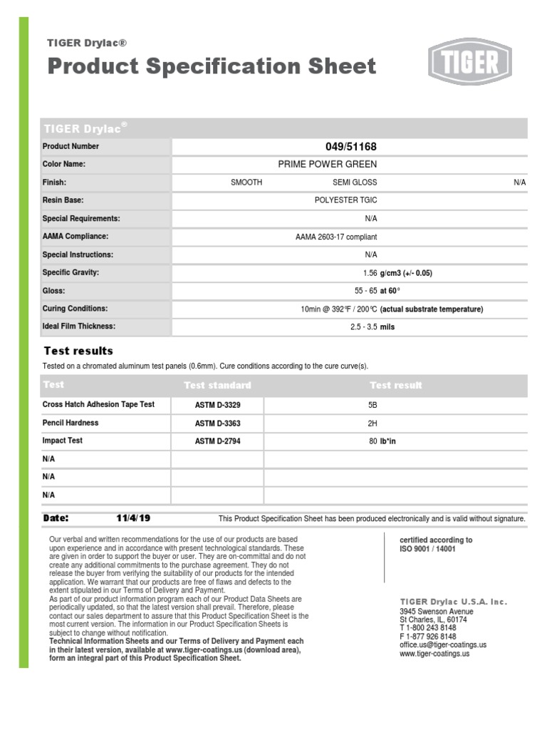 Tiger Coating Safety Data Sheet