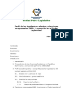 Estudio OPDFUNGLODE. Perfil de los legisladores electos y elecciones congresuales 2020..