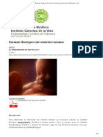 Estatuto Biológico del embrión humano _ Observatorio de Bioética, UCV