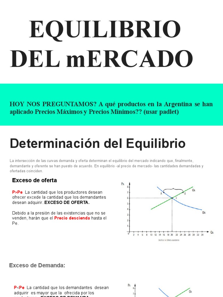 Equilibrio Del Mercado | PDF | Oferta y demanda | Oferta (economía)