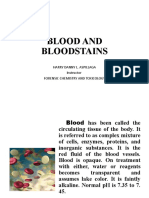 Blood and Bloodstains: Harry Danny L. Aspillaga Instructor Forensic Chemistry and Toxicology