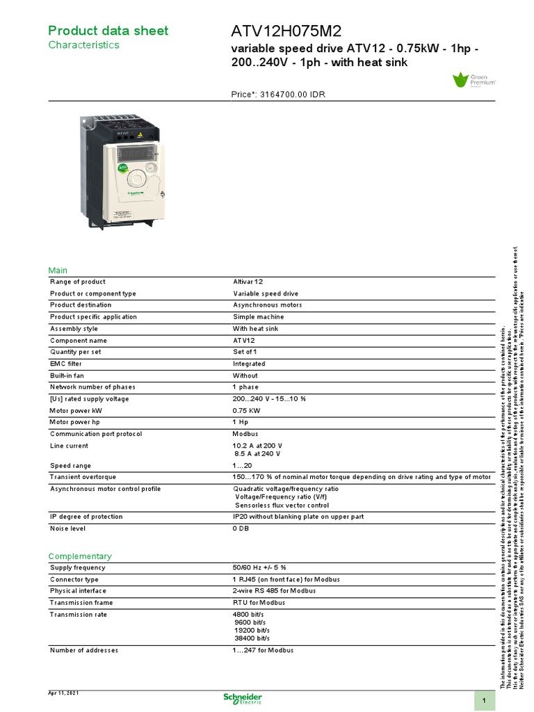 ATV12H075M2 DATASHEET ID en-ID | PDF | Electric Motor | Electromagnetic ...