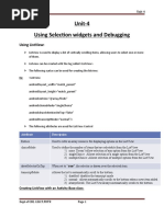 Unit-4 Using Selection Widgets and Debugging