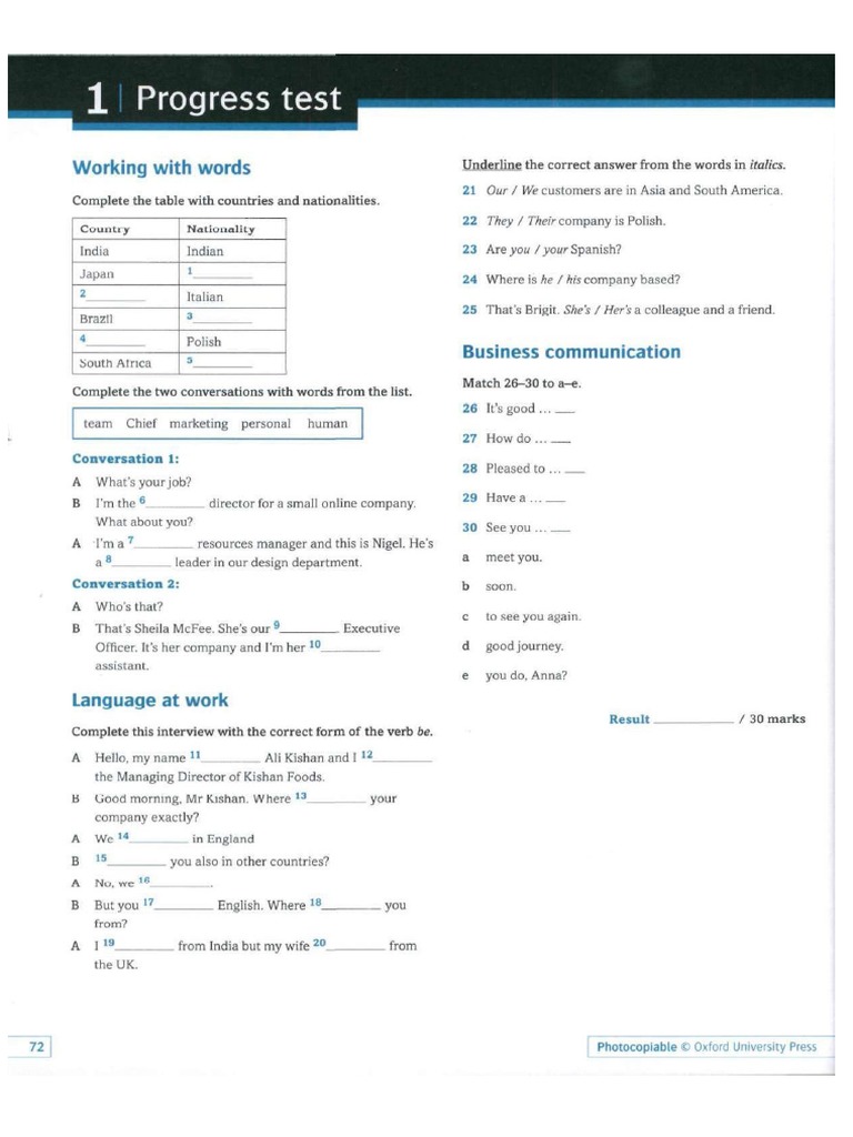 business result elementary unit 2