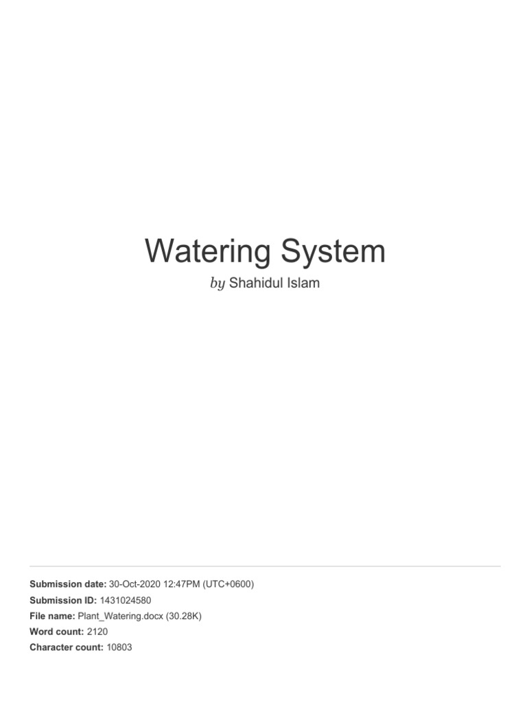 Smart Irrigation System | PDF | Information And Communications