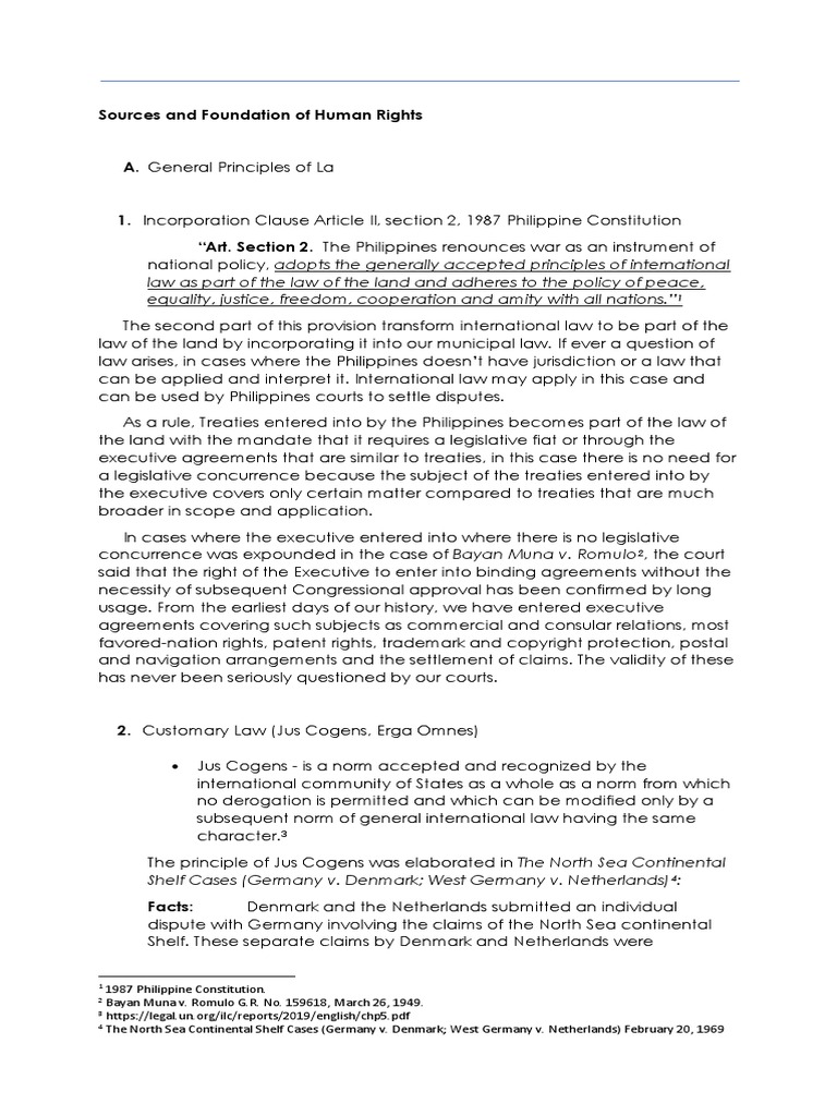 Sources and Foundation of Human Rights | PDF | International Law | Treaty