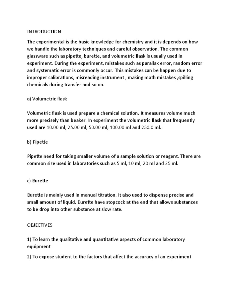Lab Report Chemistry PDF Metrology Laboratories