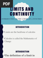 Week 1 Introduction To The Limits of A Functions