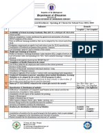 Monitoring Tool On The School Readiness: Opening of Classes For School Year 2021-2022