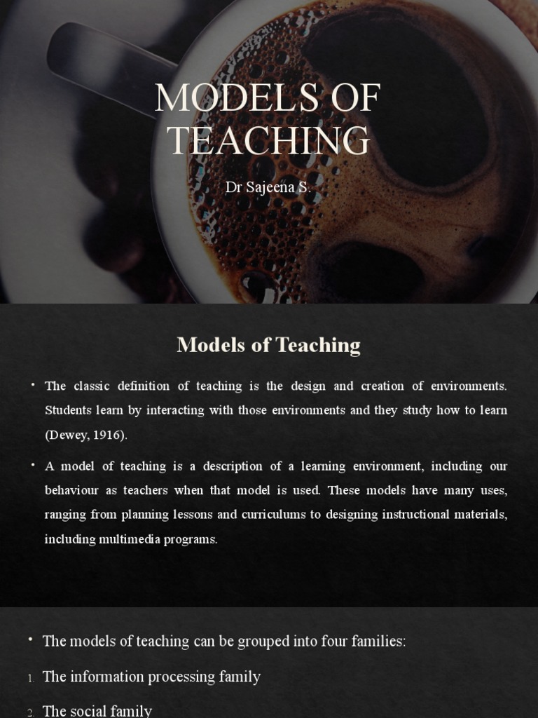 Models of Teaching PDF Concept Teachers