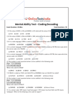 Mental Ability Test - Coding Decoding: Total Questions: 30 Exam Duration: 45 Mins