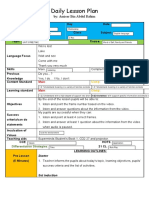 Daily Lesson Plan: By: Amieer Bin Abdul Rahim
