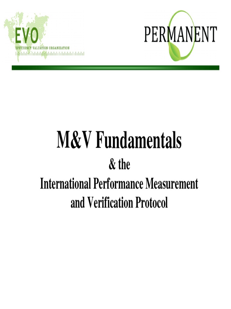 M&V Fundamentals & The International Performance Measurement and