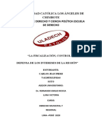 La Fiscalizacion, Control y Defensa de Los Intereses de La Region