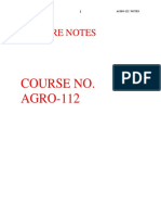 Lecture Notes: Course No. AGRO-112