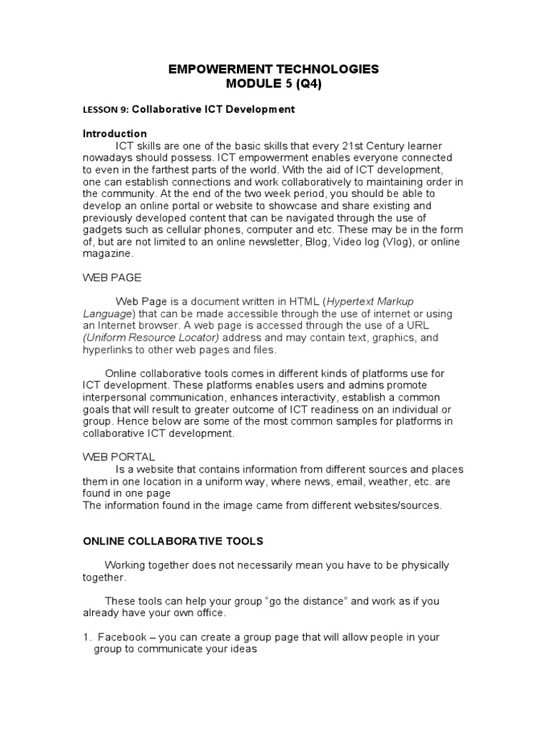 Collaborative ICT Development Guide | PDF | World Wide Web | Internet & Web