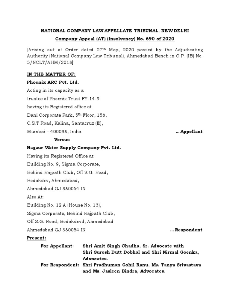 NCLT Judgment Download Free PDF Liquidation Bankruptcy