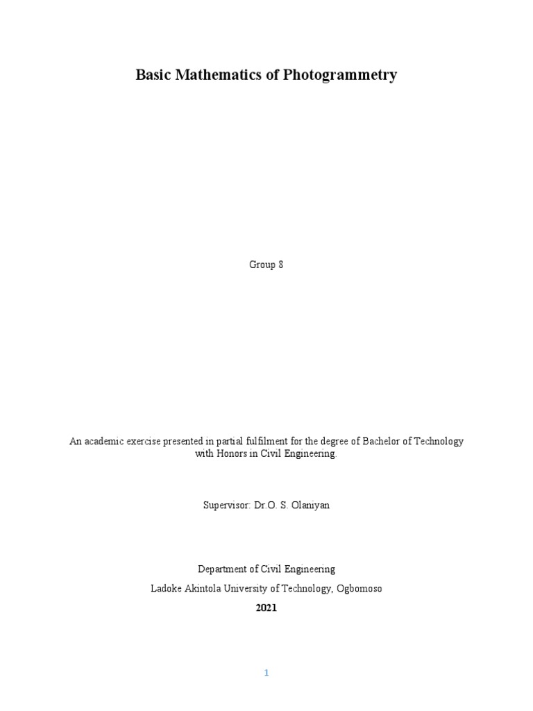 Basic Mathematics of Photogrammetry | PDF | Latitude | Equator