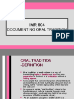 Documenting Oral Tradition