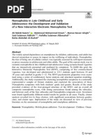 Nomophobia in Late Childhood and Early Adolescence: The Development and Validation of A New Interactive Electronic Nomophobia Test