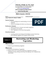 Harvesting and Marketing Vegetables: HELE 5: Quarter 2-W3-W4
