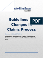 Guidelines on Changes in Claims Process