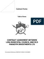 Contract Agreement Between Lira Municipal Council and M/S Paradym Investments LTD