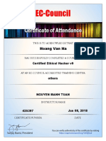 EC-Council CEH v9 Certificate of Attendance