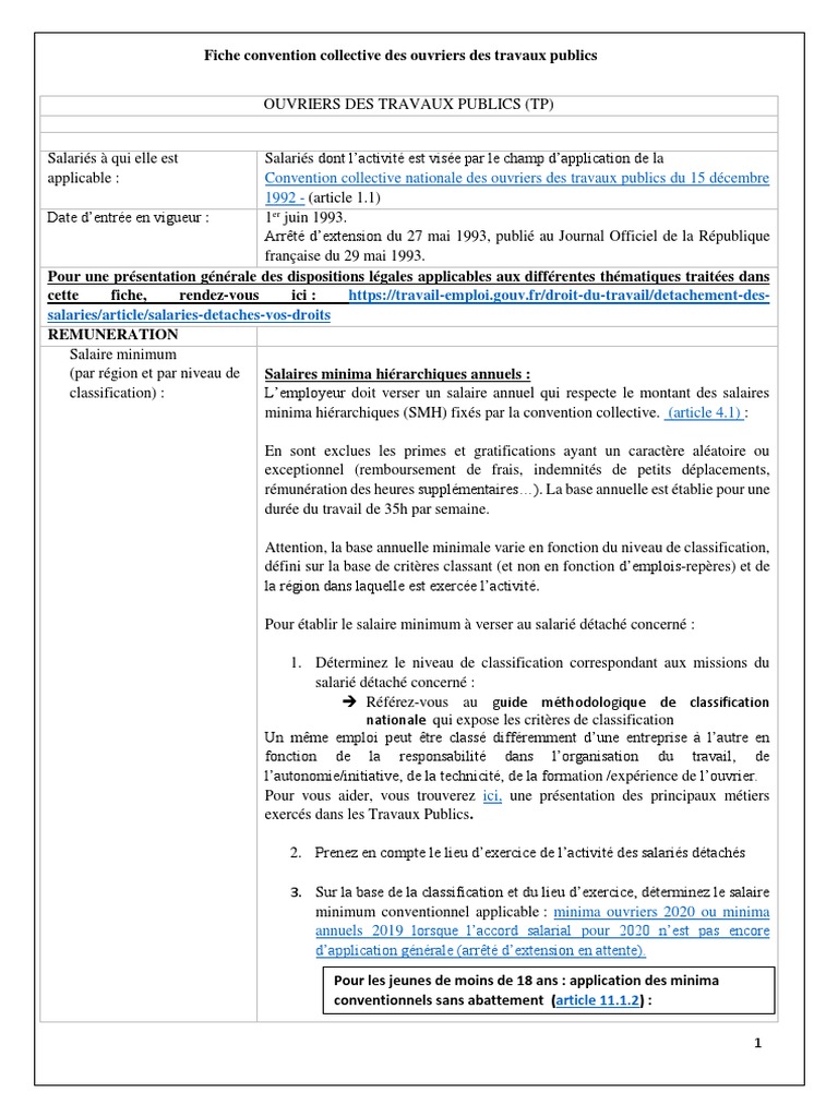 Convention Collective Des Travaux Publics 1992 – WDEFP