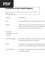 Contents of An Audit Report