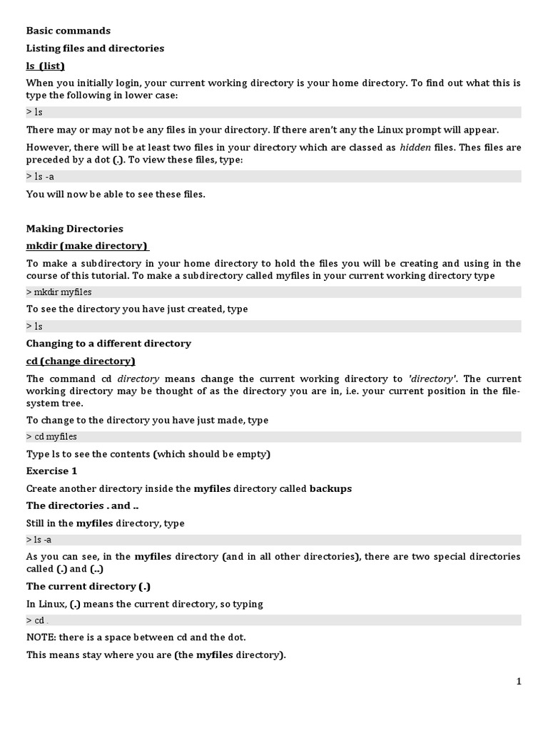 Basic Linux Terminal Commands PDF | PDF | Directory (Computing) | Sudo