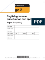 Ks2 English 2018 Grammar Punctuation Spelling Paper 2 Spelling