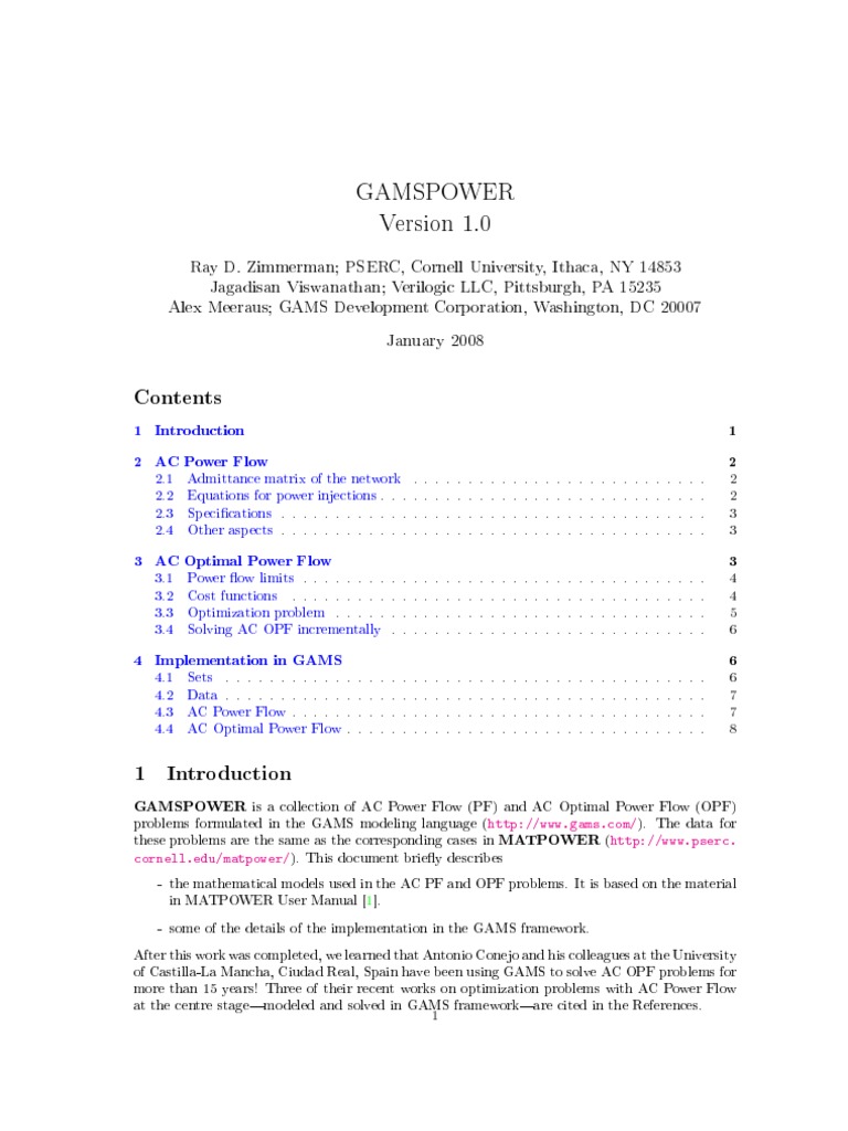 POWER SYSTEM OPTIMIZATION USING GAMS visual data 4