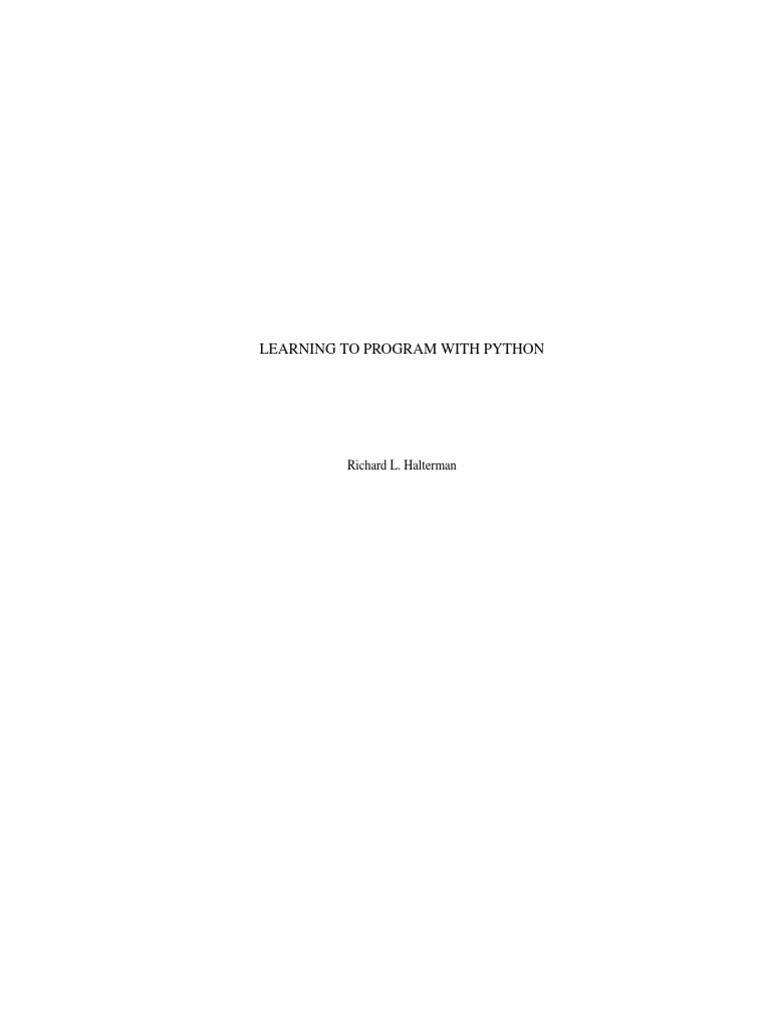 Learn To Program With Python | PDF | Programming Language | Computer ...
