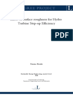 Effect of Surface Roughness For Hydro Turbine Step-Up Efficiency