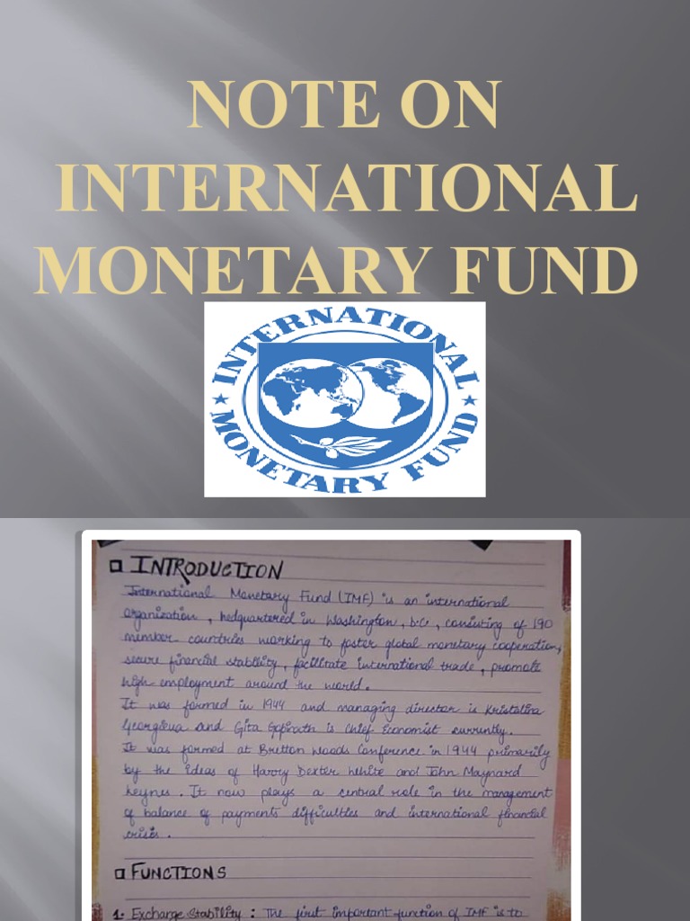 Note On International Monetary Fund | PDF
