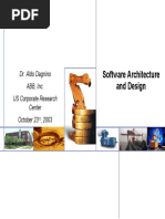 Software Architecture and Design: Dr. Aldo Dagnino ABB, Inc. US Corporate Research Center October 23, 2003