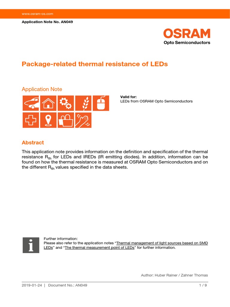 Package Related Thermal Resistance of LEDs | PDF | Light Emitting Diode ...
