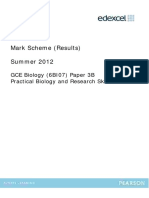 Mark Scheme (Results) Summer 2012: GCE Biology (6BI07) Paper 3B Practical Biology and Research Skills
