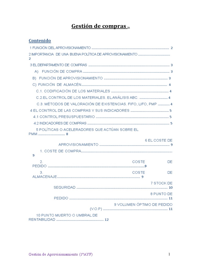 Gestión de Stock y Aprovisionamiento | PDF | Inventario | Obtención