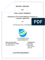 Project Report ON "Eye Clinic Website": Submitted in The Partial Fulfilment of Masters in Computer Application TO
