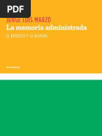 Jorge Luis Marzo, La memoria administrada. El barroco y lo hispano (fragmento)