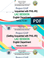 Project GAP: (Getting Acquainted With PHIL-IRI) English Department